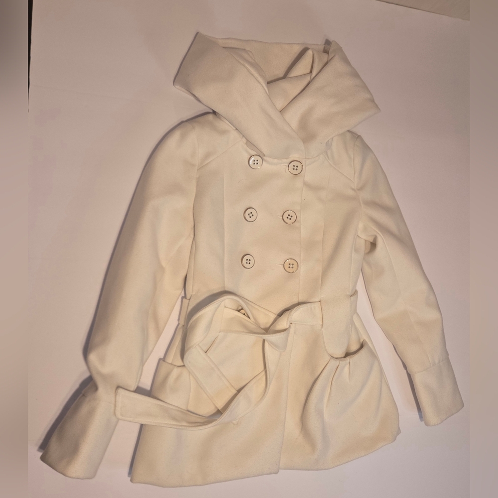 RW&CO Double-Breasted Hooded Peacoat Womens XS